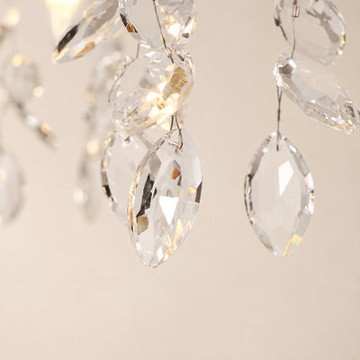 Hanging Crystal and Brass Chandelier