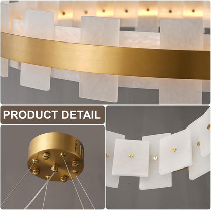 Modern Alabaster Linear Chandelier 31.5