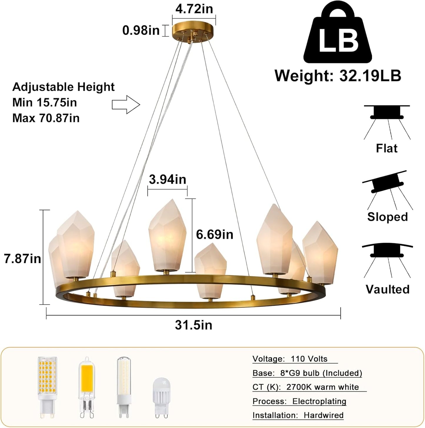 Aibeaury Wagon Wheel Chandelier