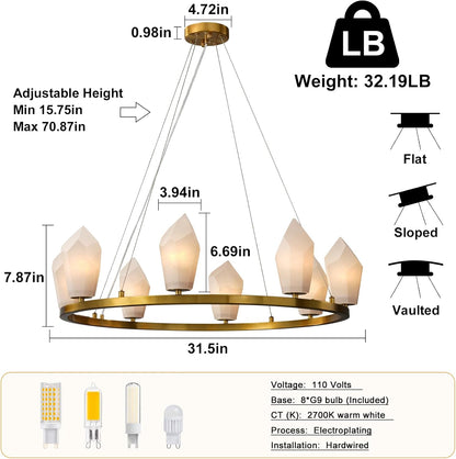 Aibeaury Wagon Wheel Chandelier