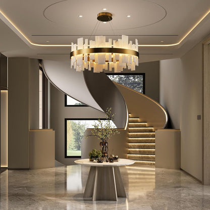 Alabaster Round Chandelier