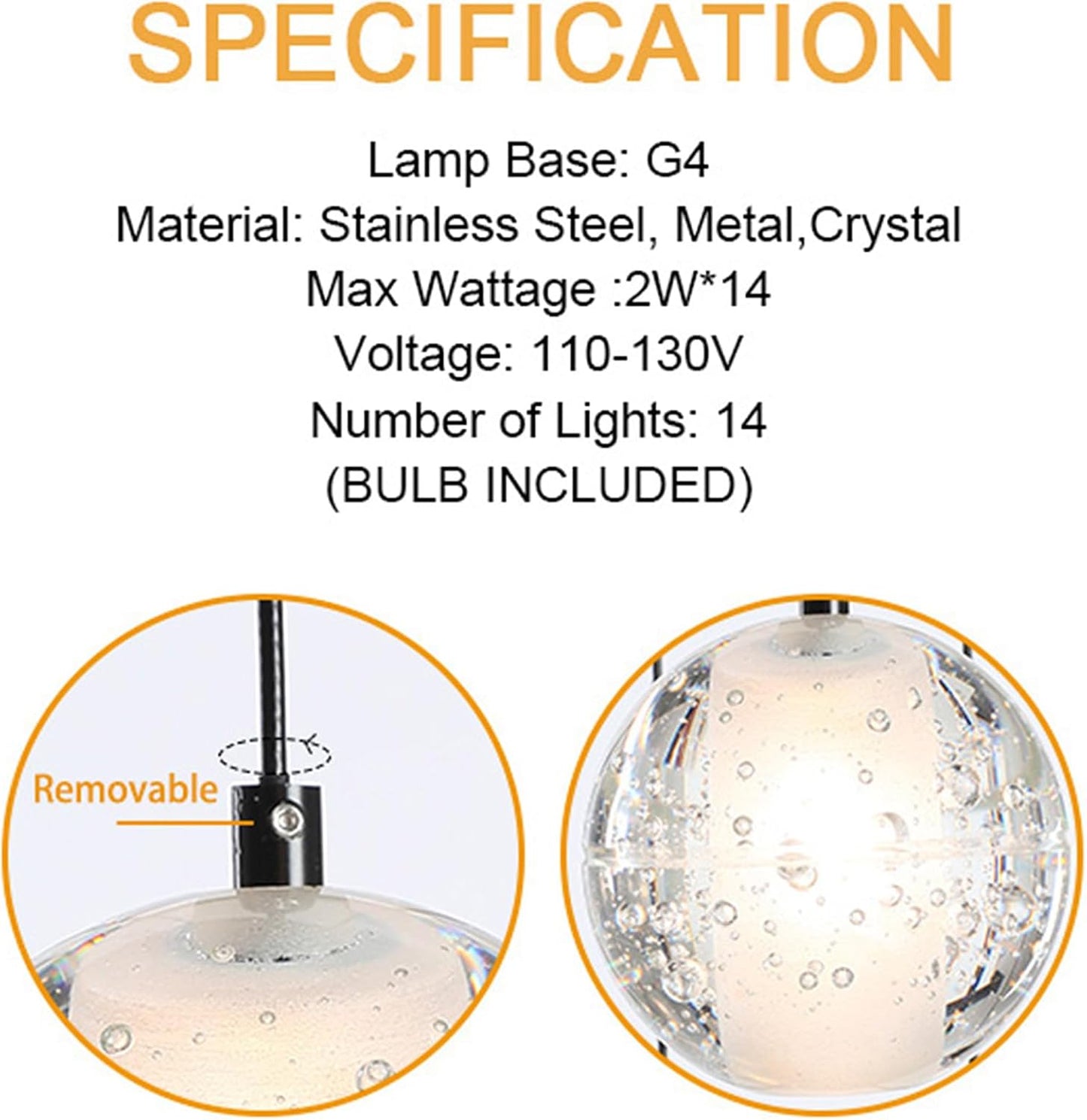 Modern style spiral staircase crystal ball chandelier