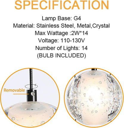 Modern style spiral staircase crystal ball chandelier