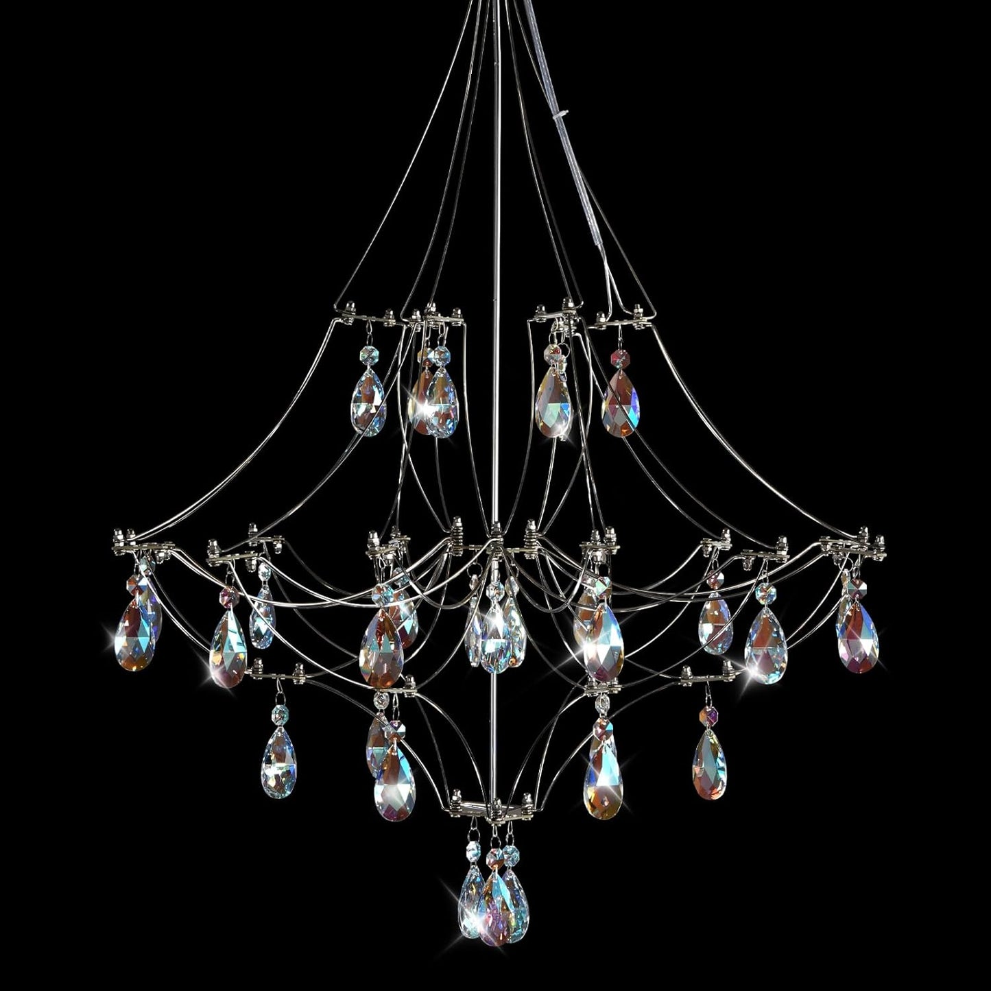 Crystal Chandelier 23.6 inch Sliver Round Chandelier