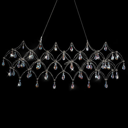 Large crystal raindrop chandelier