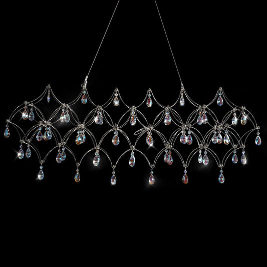 Large crystal raindrop chandelier