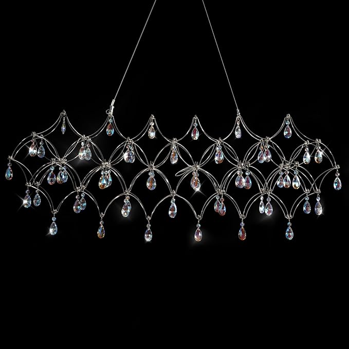 Large crystal raindrop chandelier