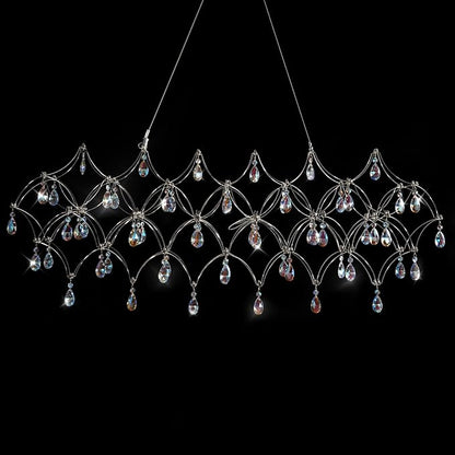 Large crystal raindrop chandelier