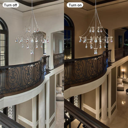 Crystal Chandelier 23.6 inch Sliver Round Chandelier