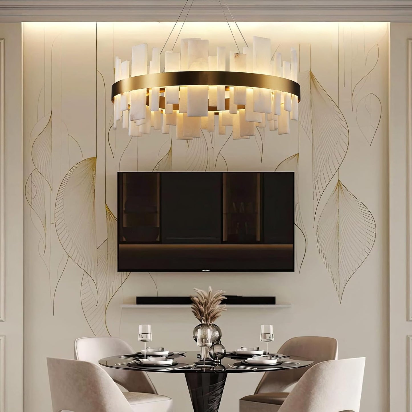 Alabaster Round Chandelier