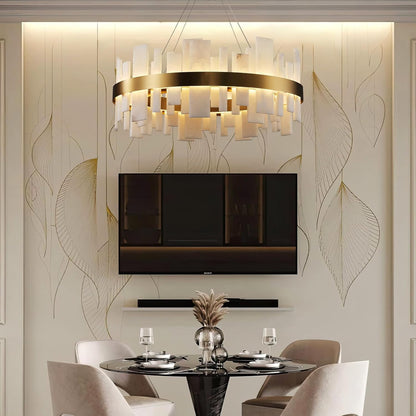 Alabaster Round Chandelier