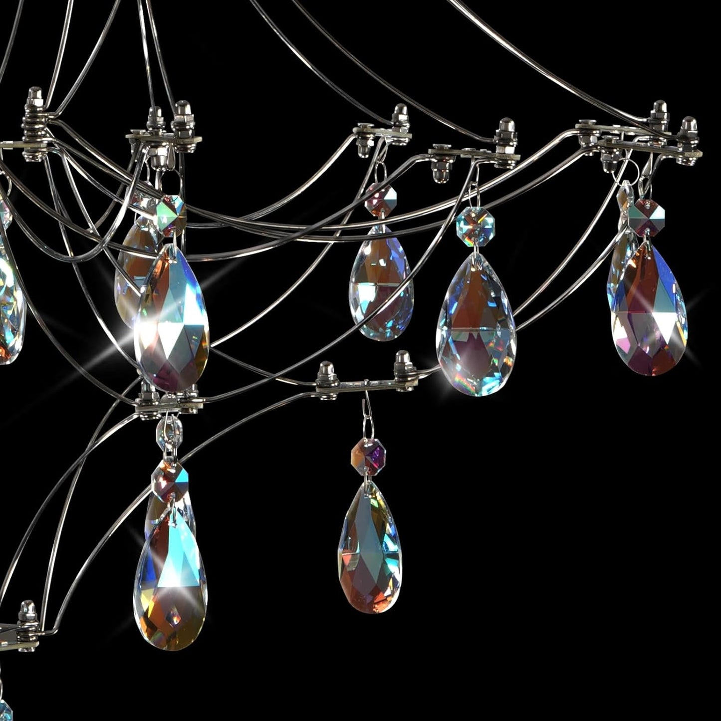 Crystal Chandelier 23.6 inch Sliver Round Chandelier