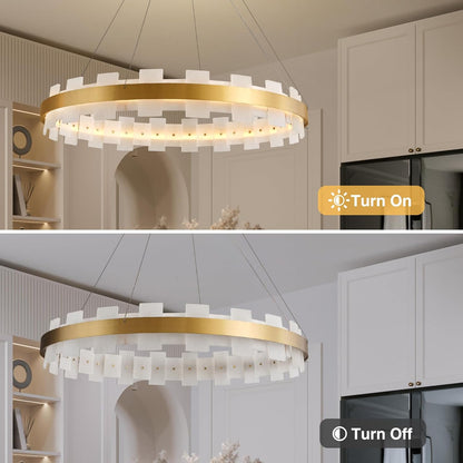 Modern Alabaster Linear Chandelier 31.5