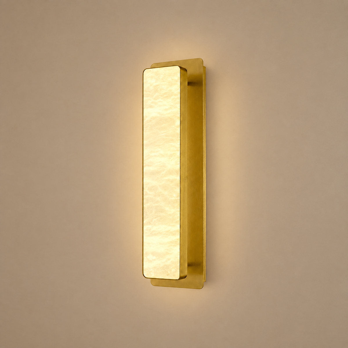 Tricolordeer Modern Rectangular Alabaster Wall Sconce