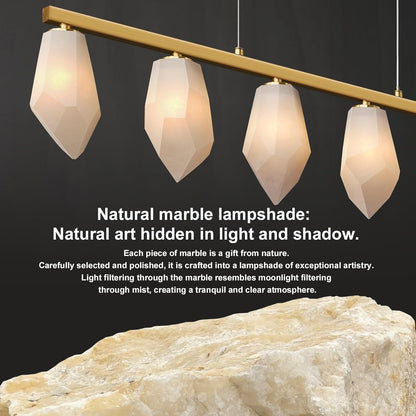 6-Light Linear Alabaster Chandelier