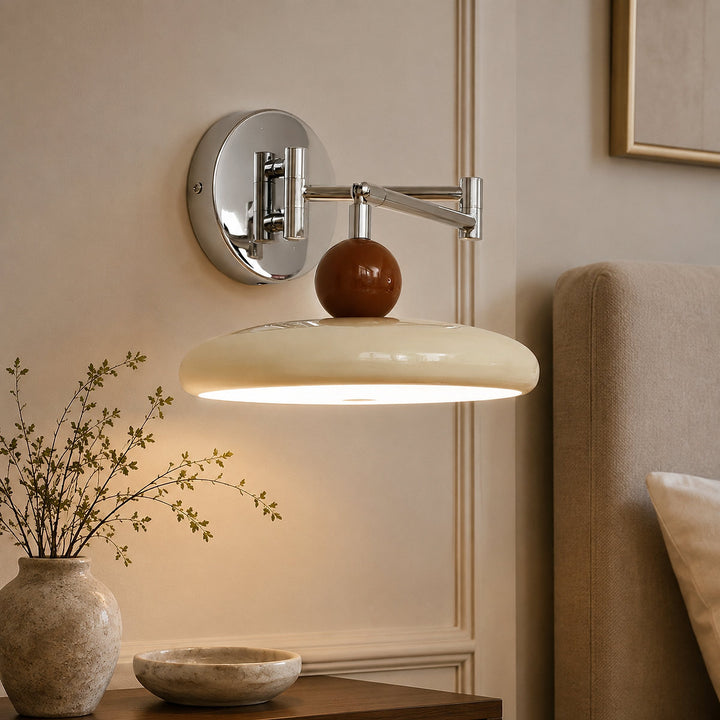 Lola Swing Arm Wall Lamp, 7.9-Inch x H 4.7-Inch, Green, Warm Light for Bedroom & Living Room