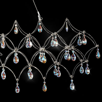 Large crystal raindrop chandelier