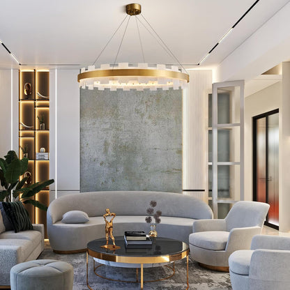 Modern Alabaster Linear Chandelier 31.5