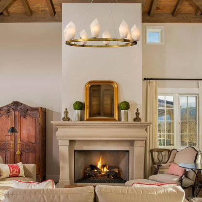 Aibeaury Wagon Wheel Chandelier