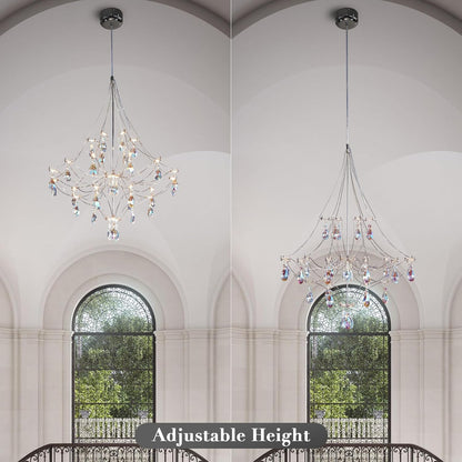Crystal Chandelier 23.6 inch Sliver Round Chandelier