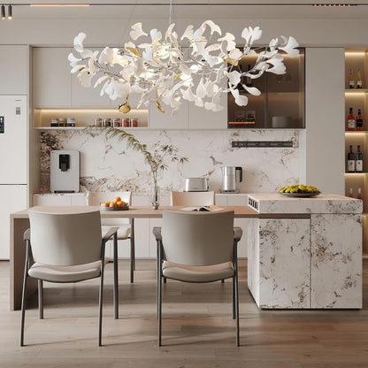 Ceramic Ginkgo Leaf Chandelier 59"