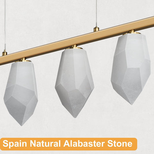 6-Light Linear Alabaster Chandelier