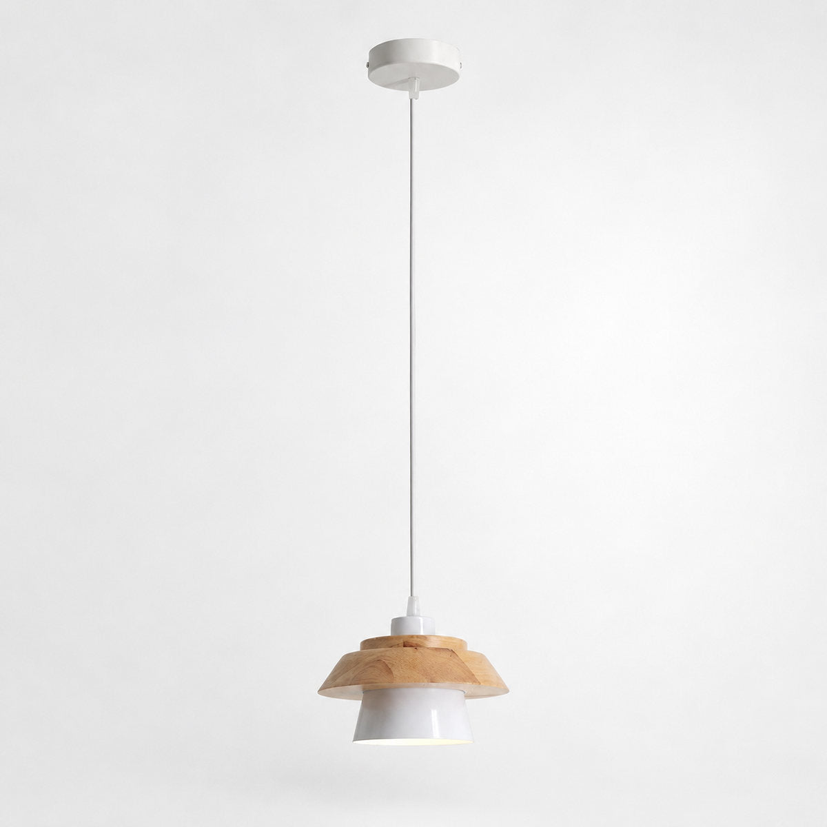 Minimalist Nordic Wood Metal Pendant Light for Dining Room & Living Room