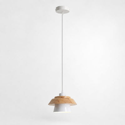 Minimalist Nordic Wood Metal Pendant Light for Dining Room & Living Room