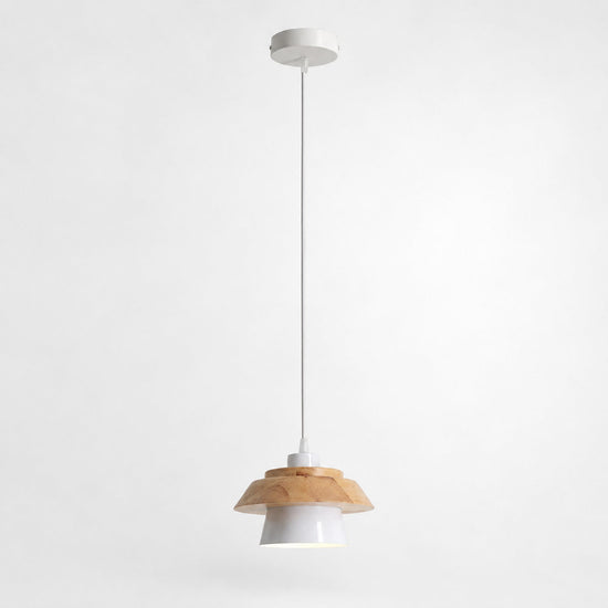 Minimalist Nordic Wood Metal Pendant Light for Dining Room & Living Room