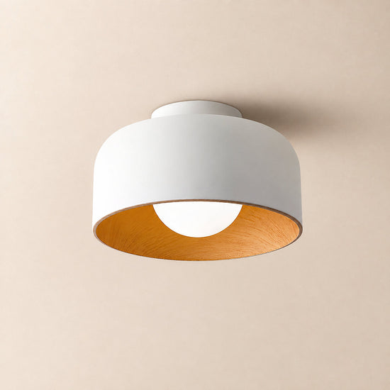 Lumosphere Ceiling Light, 8.7-Inch x H 5.1-Inch, Black & Walnut Grain Hydrographics for Living Room