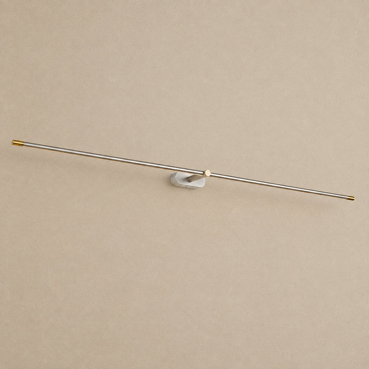 Minimalist Linear Rechargeable Wall Lamp, L 27~50-Inch x H 2-Inch, Gold, Three-Color Light & USB Charging for Bedroom & Living Room