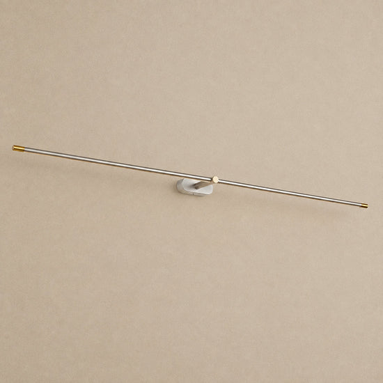Minimalist Linear Rechargeable Wall Lamp, L 27~50-Inch x H 2-Inch, Gold, Three-Color Light & USB Charging for Bedroom & Living Room