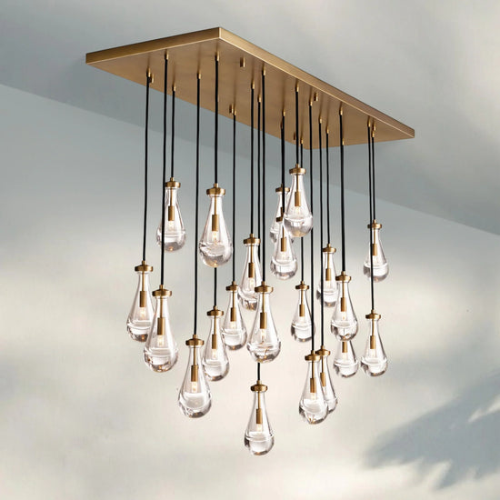 Soltaire Raindrop Glass Linear Chandelier 72"