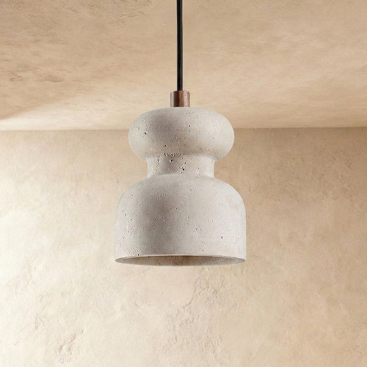 Natural Stone Double Sphere Pendant Lamp for Dining Room & Living Room