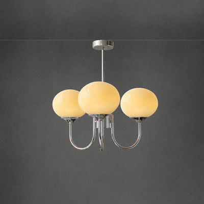 Hand-Sprayed Glass Multi-Light Chandelier