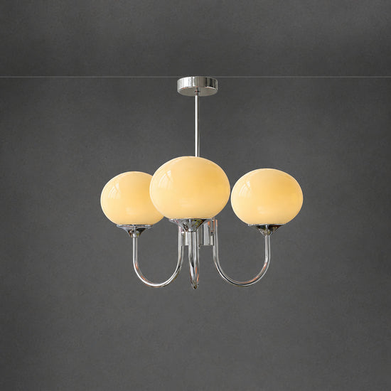 Hand-Sprayed Glass Multi-Light Chandelier