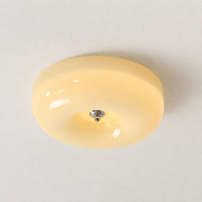 Glass-Shaded Ceiling Lamp with Chrome Finish
