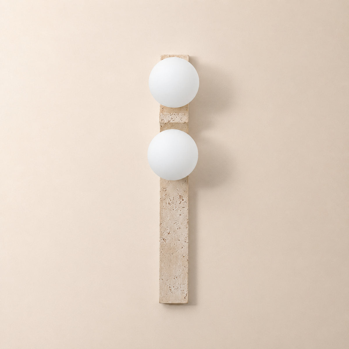 Asymmetrical Travertine Wall Lamp, 2.3-Inch x H 19.7-Inch, Yellow Travertine for Living Room & Dining Room