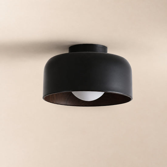 Lumosphere Ceiling Light, 8.7-Inch x H 5.1-Inch, Black & Walnut Grain Hydrographics for Living Room