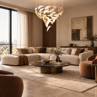 Tricolordeer Layered Glass Round LED Chandelier