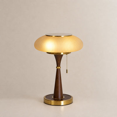 Mushroom-Cap Glass Plug-In Table Lamp
