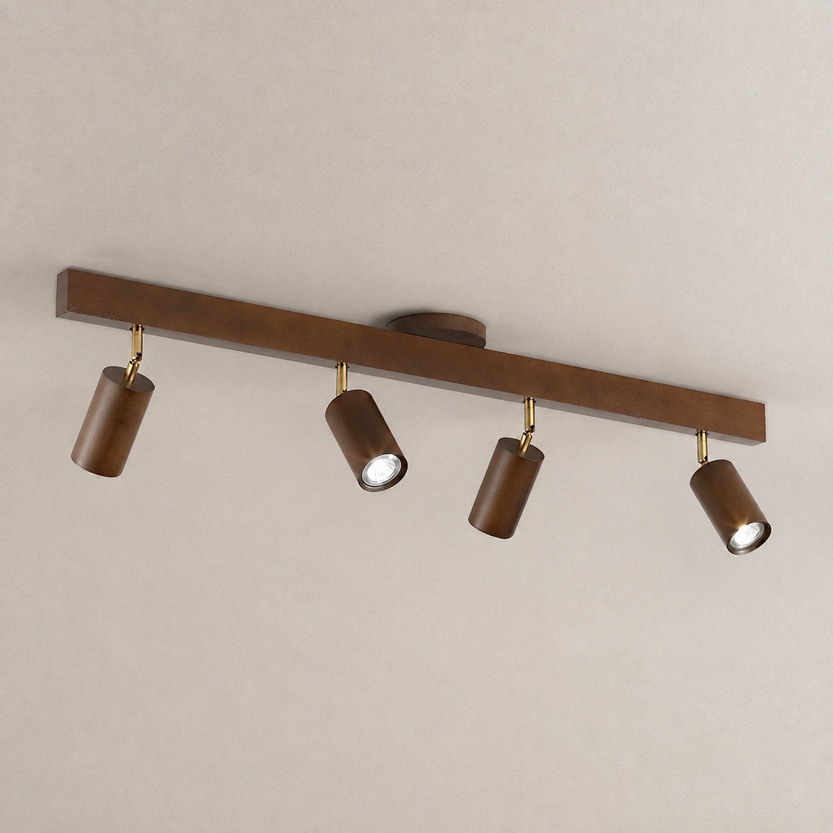 Natural Wood Beam Light Spotlight, L 5.1~47.2-Inch x H 8.7-Inch, Wood, Warm Light for Living Room & Bedroom
