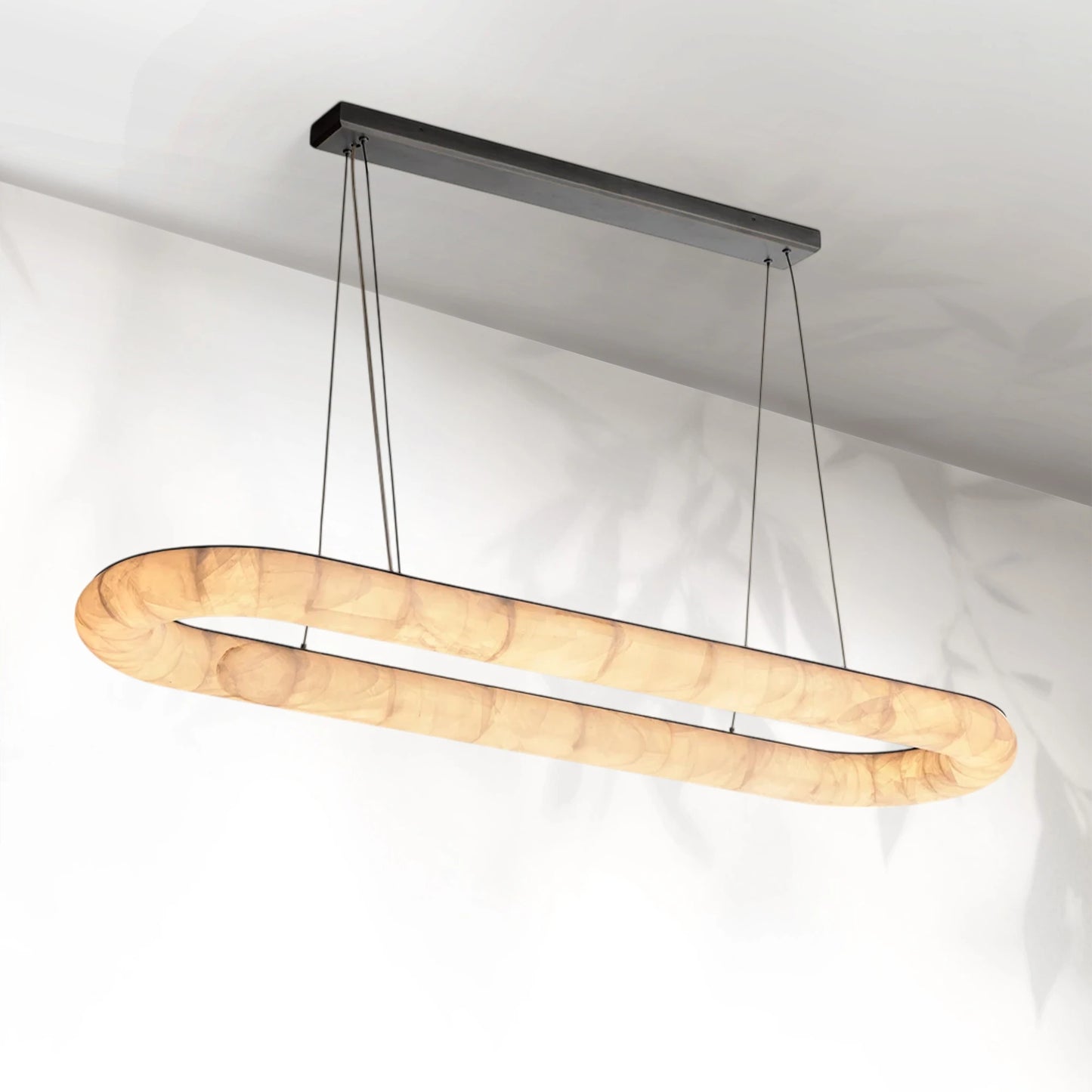 Rivaga Lisse Alabaster Oval Chandelier 57" 74"
