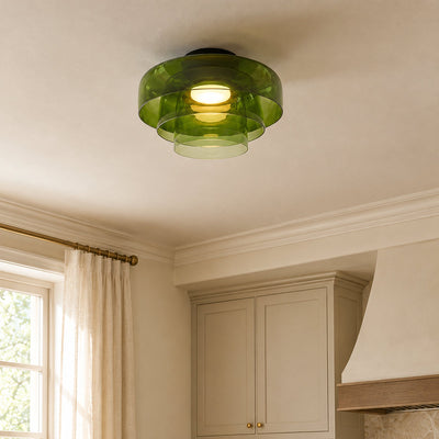 Tricolordeer Layered Tinted Glass Disc Ceiling Light