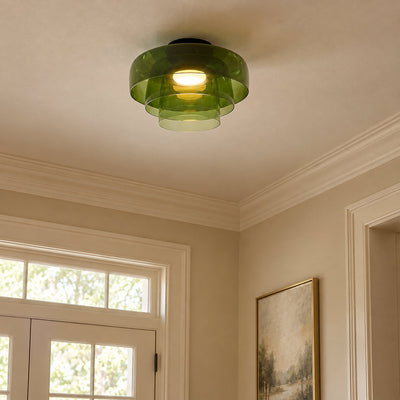 Tricolordeer Layered Tinted Glass Disc Ceiling Light