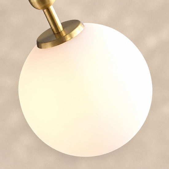 Minimalist Spherical Glass Brass Pendant Light