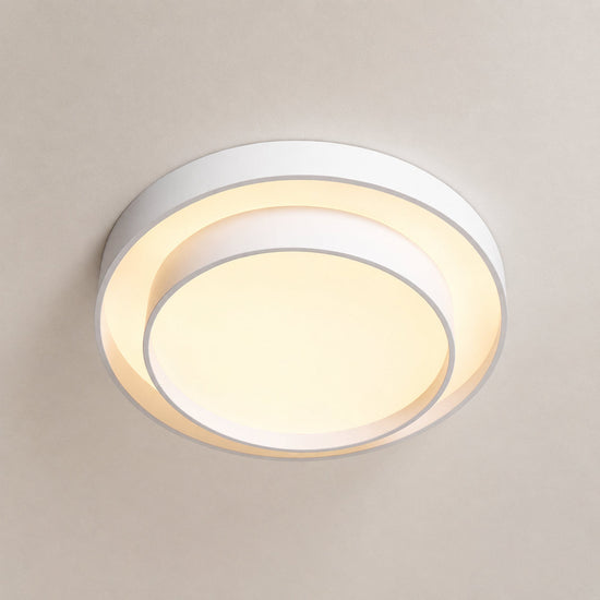 Melody Ceiling Light, 15.7-Inch x H 5.5-Inch, White, Warm Light for Living Room & Bedroom