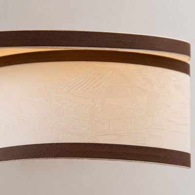 Sculptural Triple-Tiered Fabric Ring Pendant Lamp