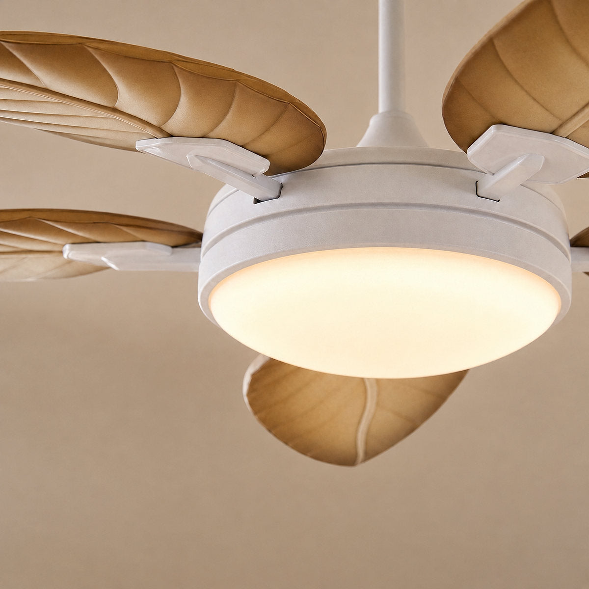 LED Ceiling Fan with Walnut Leaf Blades