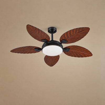 LED Ceiling Fan with Walnut Leaf Blades